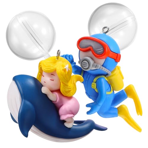 KICHOUSE 2Stücke Aquarium Dekoration Teile Schwimmende Taucher Ornamente für Aquarien Material Interessante und Vielseitige Deko für Fischbehälter und Teiche von KICHOUSE