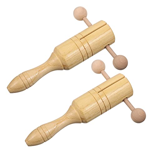 KICHOUSE 2Stücke Holz Handglocken für Musikinstrumente Percussion für Rhythmische und Kindergartenaktivitäten aus Hochwertigem Material Gefertigt von KICHOUSE