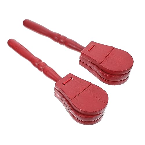 KICHOUSE 2Stücke Holzspielzeug Castanets Für Teiliges Tiefrot Sicher Und Langlebig Für Musikalische Früherziehung Und Kreative Spiele Jungen von KICHOUSE