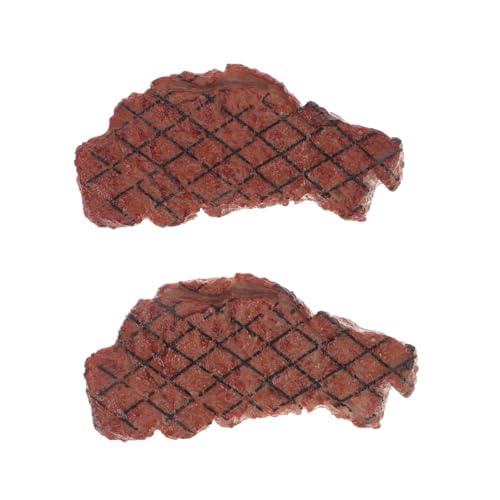 KICHOUSE 2Stücke Künstliches Steak Modell Realistische Simulation für Deko und Fotografie Kunststeak Props für Grillfans Restaurantdekoration Hochwertiges KICHOUSE 2Stücke Künstliches Steak Modell Realistische Simulation für Deko und Fotografie Kunststeak Props für Grillfans Restaurantdekoration Hochwertiges von KICHOUSE