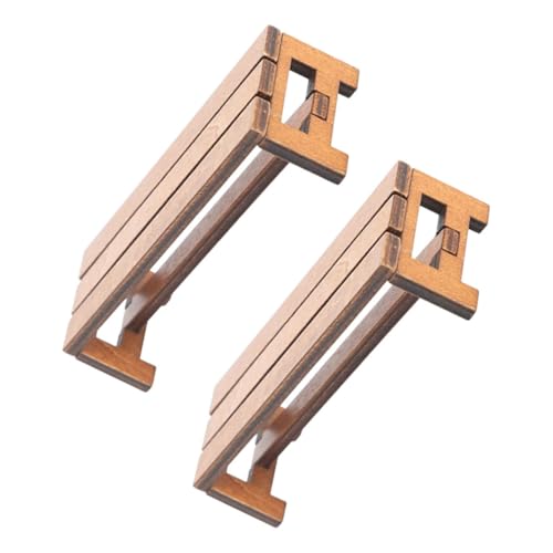 KICHOUSE 2Stücke Miniatur Holzbank Möbel Modell für Puppenhäuser Robuste und Langlebige Requisiten für Mini Schlafzimmer und Esszimmer Ergänzung für Ihr Kleines von KICHOUSE