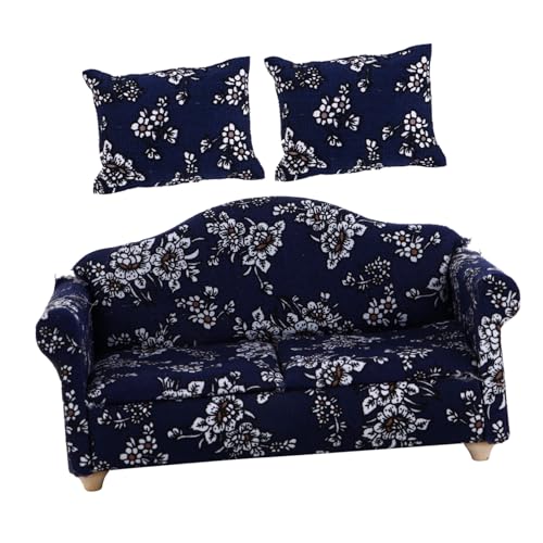 KICHOUSE 2Stücke Miniatursofa für Puppenhaus Blauer Blütenmuster Sofa mit Kissen Robust und Langlebig für Puppenstubenmöbel Ergänzung für Ihre Heimdekoration KICHOUSE 2Stücke Miniatursofa für Puppenhaus Blauer Blütenmuster Sofa mit Kissen Robust und Langlebig für Puppenstubenmöbel Ergänzung für Ihre Heimdekoration von KICHOUSE