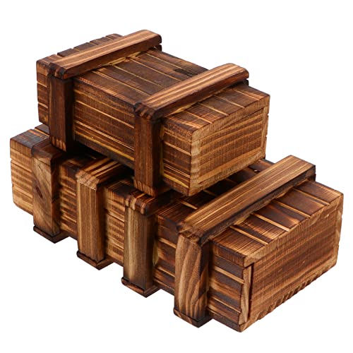KICHOUSE 2er-Packung Pädagogisches Intelligenzspielzeug Alter Der Mädchen Schublade Kinderspielzeug Geheimer Puzzle-Fall Puzzle-Boxen-Fall Holz von KICHOUSE