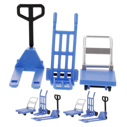 KICHOUSE 3 Sets Puppenhaus Miniatur BAU Auto Spielzeug Miniatur Hand Riemenscheibe Spielzeug Cartoon Micro Szene BAU Gabelstapler Modell von KICHOUSE