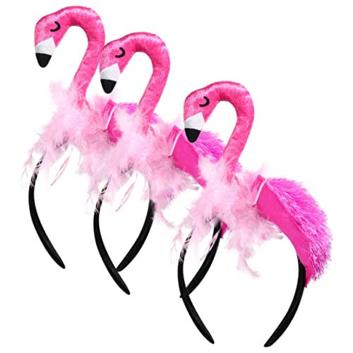 KICHOUSE 3 Stück Flamingo Haarreif für Kreatives Cosplay Kopfband für Hawaiianische Partys und Festivals Bequem und Langlebig als Fotorequisit von KICHOUSE