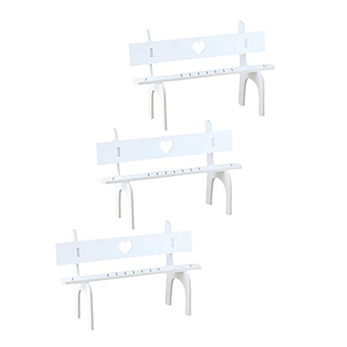 KICHOUSE 3 Stück Hängende Puppendekoration puppenmöbel Puppen tischsitz Dollhouse Furniture modern Wohnkultur stühle Puppenstuhl mit hängenden Beinen Hocker für Langbeinpuppe Plastik Weiß von KICHOUSE