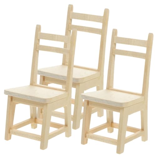 KICHOUSE Mini- - -Set 3-teilig Mini-holzstühle Miniaturmöbel Puppenhauszubehör Im Maßstab 1:12 Miniatur-hausbedarf KICHOUSE Mini- - -Set 3-teilig Mini-holzstühle Miniaturmöbel Puppenhauszubehör Im Maßstab 1:12 Miniatur-hausbedarf von KICHOUSE