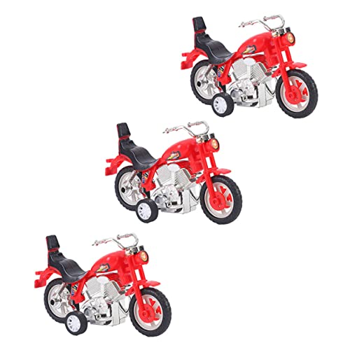 KICHOUSE 3 Stück Rückziehmotorrad Rückziehmotorrad Simulation Motorrad Trägheitsmotorrad Trägheitsspielzeug Kinderspielzeug Simulation Motorrad Rückziehfahrzeug Kunststoff Zufällige Farbe von KICHOUSE