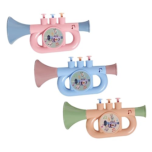 KICHOUSE 3 Stück Trompete Kreatives Musikinstrument mit Wasserfunktion für Endlosen Spaß Material Farbenfrohes Design Blau Kirschblüte von KICHOUSE