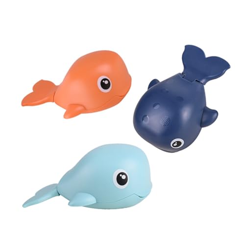 KICHOUSE Baby-badespielzeug Wal Schwimmspielzeug Wassersprinkler Badespielzeug Baby-uhrwerk-Spielzeug 3 Stück/Set Zufällige Farbe von KICHOUSE