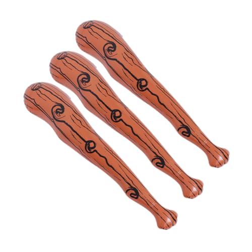 KICHOUSE 3 Stück aufblasbarer Stock aufblasbare Fledermaus Schläger Stütze für kinderspielzeug Toys Sport-Jubelstock jubeln Stöcke PVC Brown von KICHOUSE