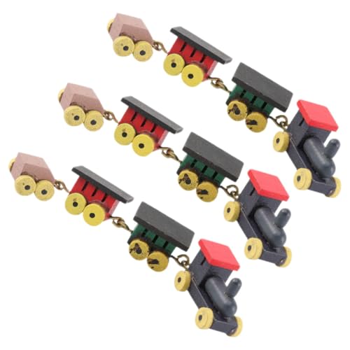 KICHOUSE 3 Stücke Puppenhaus Miniatur Zug Simulierte Cartoon Mini Zug Modell Holz Mini Zug Handwerk Dekoration KICHOUSE 3 Stücke Puppenhaus Miniatur Zug Simulierte Cartoon Mini Zug Modell Holz Mini Zug Handwerk Dekoration von KICHOUSE
