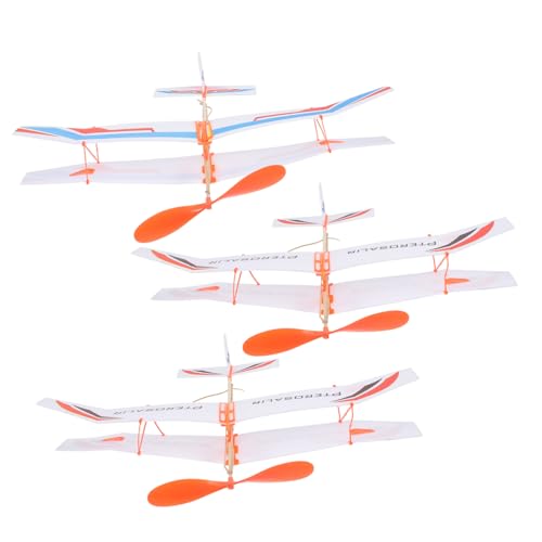 KICHOUSE 3 Teiliges Gummiband Doppeldecker Spielzeugflugzeug Mit Gummiband Propellern Flugzeug Spielzeugflugzeug Flugzeuge Für Kinderflugzeug Spielzeugflugzeug Modellspielzeug von KICHOUSE