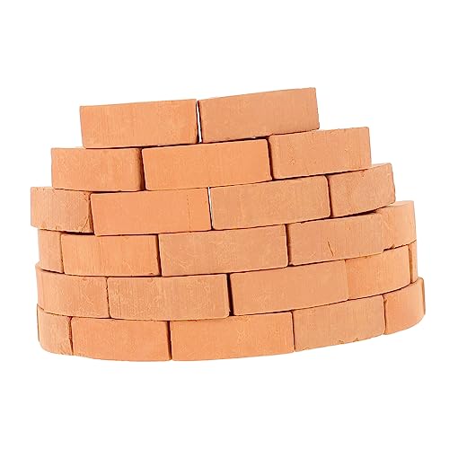 KICHOUSE 30 Stück Simulierter Ziegel Miniatur Bauen DIY Ziegel Gefälschte Ziegel Selber Machen Mini-Steine Mini-gartenlayout-ziegeldekore Sandtisch-Ziegel-Modelle Ton Rot von KICHOUSE