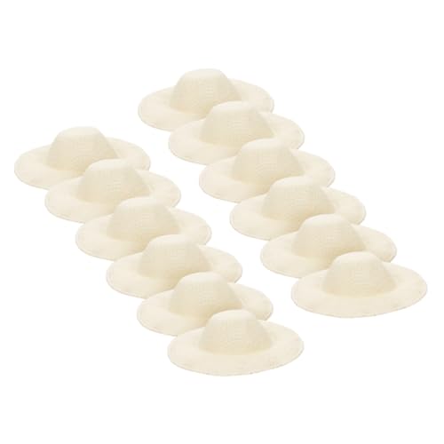 KICHOUSE 30 Stück Teiliges Miniatur Strohhut aus Handgewebte Kleine Hüte für DIY Bastelprojekte Puppendekoration und Kreative Heimdekoration Vielseitig Verwendbar Accessoire von KICHOUSE