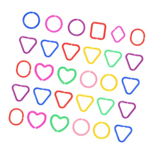 KICHOUSE Kognitive Fähigkeiten 30 Stücke Geometrische Link Ringe Spielzeug Kette Für Kleinkinder Vorschulkinder Koordination Spiel von KICHOUSE