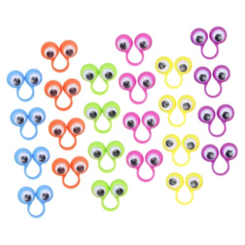 KICHOUSE 36Stücke Augen Fingerpuppen Lustige Ringe für Bewegliche Wackelaugen Kreatives für Geschichtenerzählen und Rollenspiele Zufällige Farben von KICHOUSE