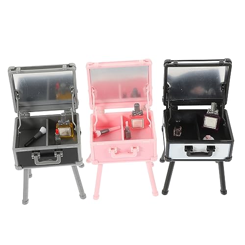 KICHOUSE 3Er-Packung Simulation Mini Make -up Box Doll House Dekoration Lippenstift Parfüm Desktop - Miniatur-Szenendekor Miniatur-Szenenornament Mini - Plastik von KICHOUSE