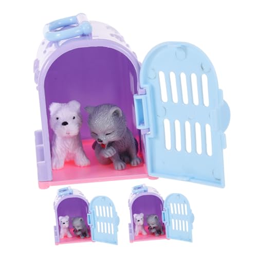 KICHOUSE 3Sätze Mini Haustierhaus Modellset mit Katzen und Hundespielzeug Teiliges für Kreative Dekoration für Szenen Farblich Sortiert KICHOUSE 3Sätze Mini Haustierhaus Modellset mit Katzen und Hundespielzeug Teiliges für Kreative Dekoration für Szenen Farblich Sortiert von KICHOUSE