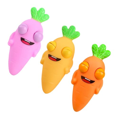 KICHOUSE 3St Spielzeuge Geschenke Cartoon-Karotten-Quetschspielzeug elastisches Dekompressionsspielzeug verschleißfestes Angstspielzeug Haushalt Prise Musik von KICHOUSE