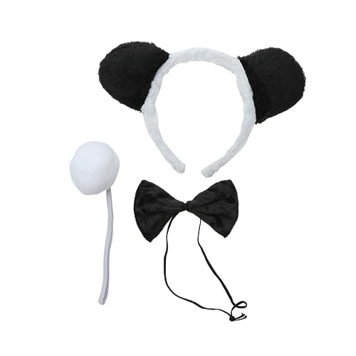 KICHOUSE Cartoon-panda-stirnband-fliegen-set Für Kinder 3-teilig Baumwolle Für Halloween- Und Weihnachtskostüme von KICHOUSE