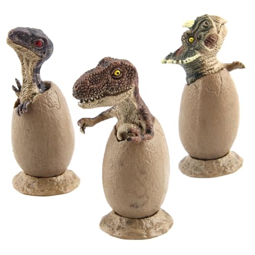 KICHOUSE 3Stücke Geschlüpfte Dinosaurier Eier Modelle Halb Schraffierte Dinosaurier Ei Ornamente Für Kinderzimmer Deko Und Für Dinosaurier Fans Detailgetreue Nachbildung von KICHOUSE