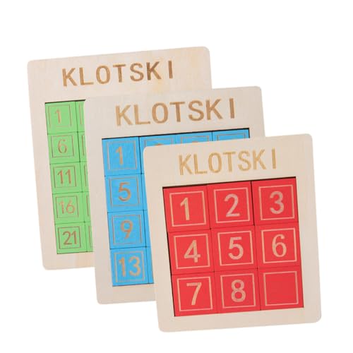 KICHOUSE 3Stücke Holzspielzeug Für Teiliges Puzzle Mit Schiebefunktion Pädagogisches Zahlenverständnis Und Kreativität Für Interaktive Lernspiele Zu Hause von KICHOUSE
