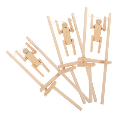 KICHOUSE 3Stücke Holzspielzeug zum Selbermachen Unvollendete Actionfiguren aus Holz für Kreatives Verbessert Hand Augen Koordination Robustes und Sicheres Material von KICHOUSE