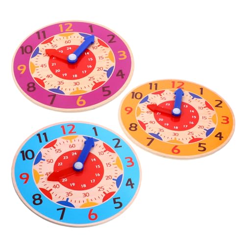 KICHOUSE Holz Uhr Spielzeug für Kinder 3 Stücke Lehruhr Satz Kognitive Lernuhr zur Zeiterkennung Sicheres Holzspielzeug für Kleinkinder Pädagogisches Spielzeug für Frühe Bildung KICHOUSE Holz Uhr Spielzeug für Kinder 3 Stücke Lehruhr Satz Kognitive Lernuhr zur Zeiterkennung Sicheres Holzspielzeug für Kleinkinder Pädagogisches Spielzeug für Frühe Bildung von KICHOUSE