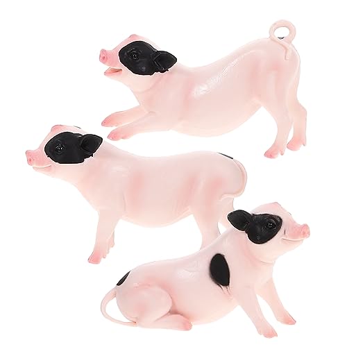 KICHOUSE 3Stücke Simulierte Schweinefiguren Realistische Bauernhoftierdekoration Für Kinderzimmer Und Bildungszwecke Für Lernspielzeug von KICHOUSE