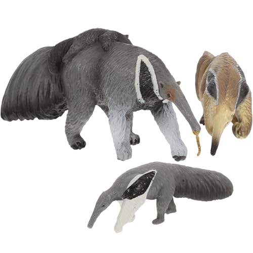 KICHOUSE 3Stücke Teiliges Ameisenbär Modellspielzeug Realistisches Wildtier Für Jahren Kreative Deko Und Lernspielzeug Hochwertiges Design von KICHOUSE