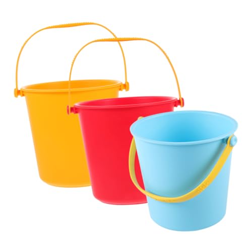 KICHOUSE 3Stücke Teiliges Strandspielzeug für Tragbarer Eimer für Sand und Wasser rutschfest Robustes Material für Kreatives und Outdoor Aktivitäten von KICHOUSE