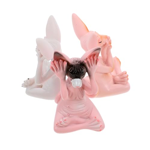 KICHOUSE 3pcs Katzenstatuen Lustig Für Katzenliebhaber Für Garten Tierdekor Office Desk -bücherregal -Dekorationen Kleine Katzenfiguren Süße Fitness -katzenskulptur von KICHOUSE