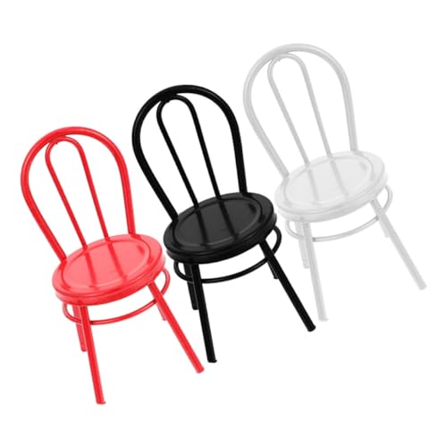 KICHOUSE Möbel 3 Stück Miniatur-eisenstühle Vintage-Design Für Modelldekor von KICHOUSE
