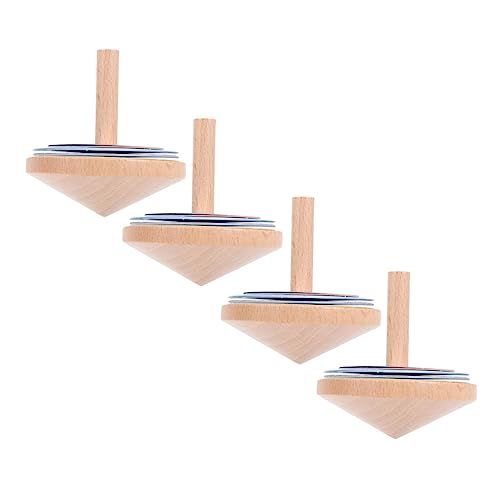 KICHOUSE 4 Sätze Kreisel kinderspiele Spiele Kid Toys Spiele für holzspielsachen Colorful gyro Toys for Gyroskop selber Machen Holzplatten Papier von KICHOUSE