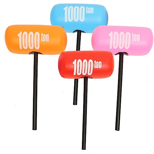 KICHOUSE 4 Stück Aufblasbare Hammerprops Bohrhammer Luftballons Großer Hammer Mit Hartem Griff Hammer Sprengen Party Aufblasbarer Hammer Poolparty-hammer Pvc von KICHOUSE