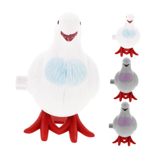 KICHOUSE 4 Stück Clockwork -Taubenspielzeug Spielzeugtaube Tauben-Sprungspielzeug tierisches Uhrwerk Kleinkind Aufziehspielzeug Taubenspielzeug aufziehen Plastik Grau Zufällige Farbe von KICHOUSE