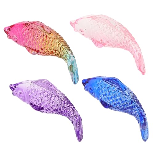 KICHOUSE 4 Stück Glasfisch Figuren Aquarien Dekoration Realistische Kunstwerke für Kinderpartys und Tischdeko Einzigartige Glasfisch Modelle von KICHOUSE