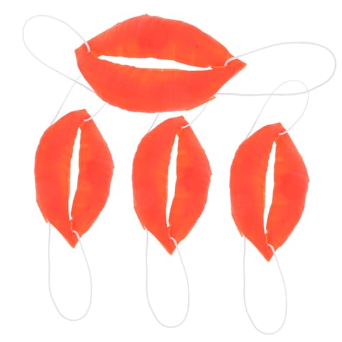 KICHOUSE 4 Stücke Maskerade Wurst Mund Übertrieben Lippen Lash Rote Lippen Party Karneval Clown Halloween von KICHOUSE