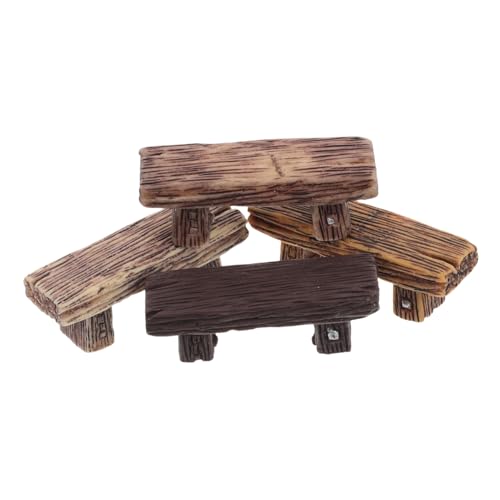 KICHOUSE 4 Stück Hocker Ornamente Bankstühle Möbel Kleiner Hocker Miniatur Gartenhocker Puppenhauszubehör Mini Hocker Figuren Puppenhausstuhl Puppenhauszubehör Harz von KICHOUSE