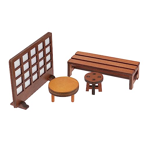 KICHOUSE 4 Stück Hölzerne Heimdekoration Möbel Holzbank Puppenhaus Schmuck Mini-hocker-Modell Retro-bildschirmmodell Gartenverzierung Miniatur-Bank Khaki KICHOUSE 4 Stück Hölzerne Heimdekoration Möbel Holzbank Puppenhaus Schmuck Mini-hocker-Modell Retro-bildschirmmodell Gartenverzierung Miniatur-Bank Khaki von KICHOUSE