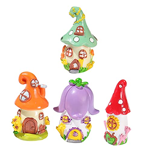 KICHOUSE 4 Stück Mini Ornamente Miniatur Dekorationen Winziges Mikro Landschaftszubehör Gärten Puppenhaus Gartenhaus Feenhäuser Für Den Garten Mikrohäuser Kleines von KICHOUSE
