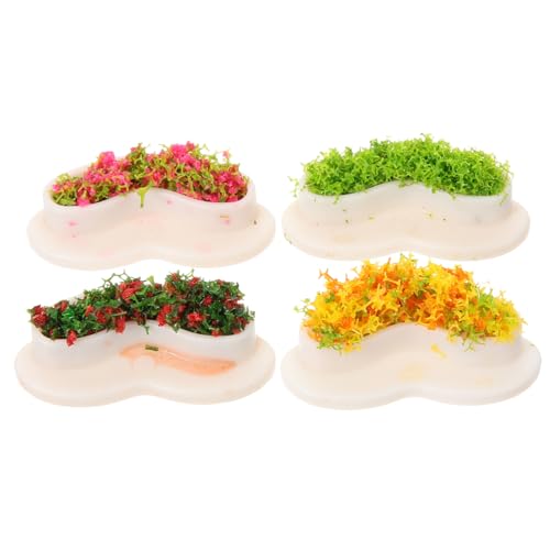 KICHOUSE 4 Stück Miniatur Gartenbank Deko Teiliges Miniaturblumenbeet Bank Modell für Sandtisch Landschaft Fotografie Requisit Kleine Miniatur Dekoration für Puppenhaus und Mikrolandschaft von KICHOUSE