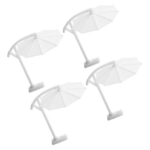 KICHOUSE 4 Stück Miniature Strand Sonnenschirm Teiliges Modell für Puppenhaus und Garten für Mikrolandschaften und Dekoration Detaillierte Outdoor Deko für Strand Szenen von KICHOUSE