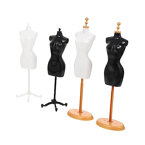 KICHOUSE 4 Stück Modellständer Zubehör Puppe Füllung für Stofftiere Bausätze Outfits Mini-Mannequin Miniatur-DIY-Accessoires Mini-Präsentationsständer Mannequin-Halterung Plastik von KICHOUSE