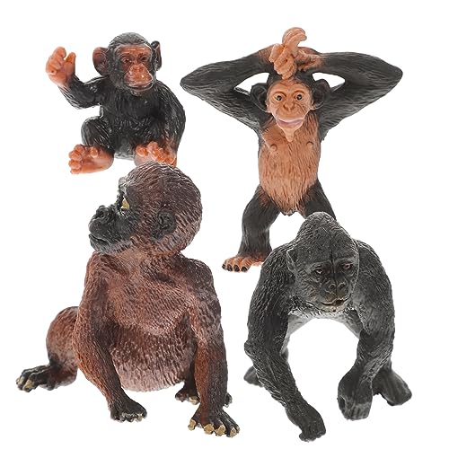 KICHOUSE 4 Stück Orang Utan Figur Tiere Tierspielzeug Ornament Das Tier Tierfigur Simulation Wildtiere Schimpansen Statue Kunststoff KICHOUSE 4 Stück Orang Utan Figur Tiere Tierspielzeug Ornament Das Tier Tierfigur Simulation Wildtiere Schimpansen Statue Kunststoff von KICHOUSE