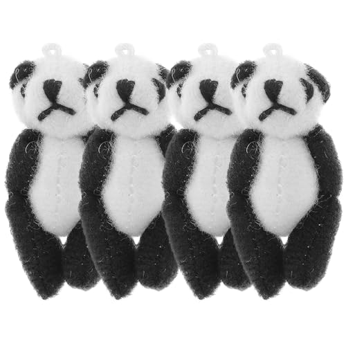 KICHOUSE 4 Stück Panda Plüschtier Kinderplüschspielzeug Nettes Panda -Zeug Plüschtier süß Plüschtiere mit Panda-Anhänger Plüsch-Panda-Ornament süße Pandafigur kurzer Plüsch von KICHOUSE
