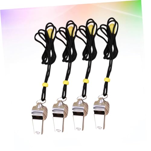 KICHOUSE 4 Stück Pfeifen Teilig mit Lanyard Robuste Schiedsrichter Pfeifen für Fußball Trainer Sport Notfälle Tragbar Langlebig und Geräuschstark KICHOUSE 4 Stück Pfeifen Teilig mit Lanyard Robuste Schiedsrichter Pfeifen für Fußball Trainer Sport Notfälle Tragbar Langlebig und Geräuschstark von KICHOUSE