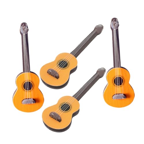 KICHOUSE Vintage-mini-Gitarren-Set – 4 Miniatur-holzgitarren Ideal Für Puppenhaus- Und Minihaus-Dekoration von KICHOUSE