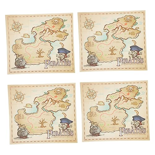 KICHOUSE 4 Stücke Kinder Pirate Spielzeug Geographische Karten Für Kinder Spiel Requisiten Kreativität Familie Bindung von KICHOUSE